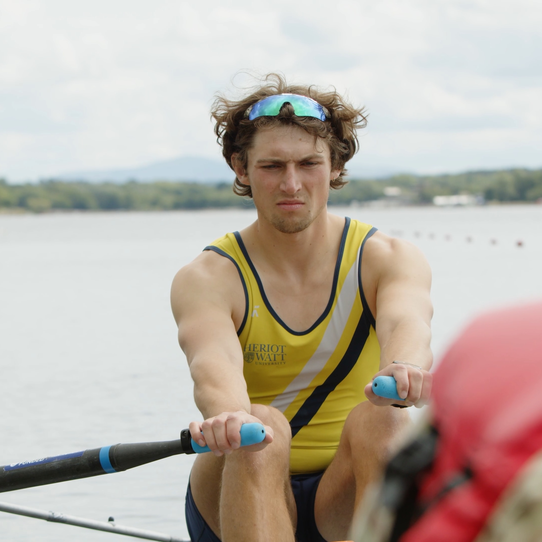 Nathaniel Fishburn in rowing boat